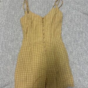 Muse Tan Plaid Jumpsuit